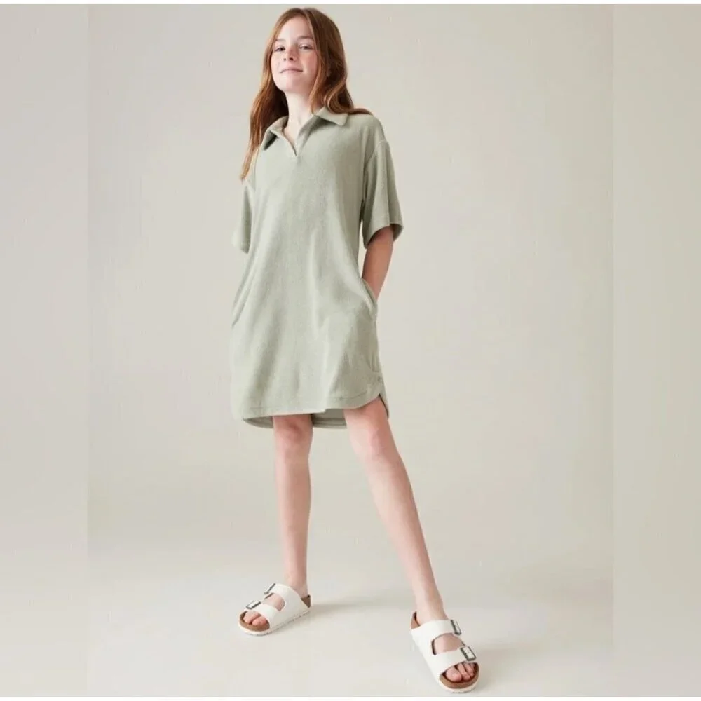 Athleta Girl Jump In terrycloth dress yl 12 nwot